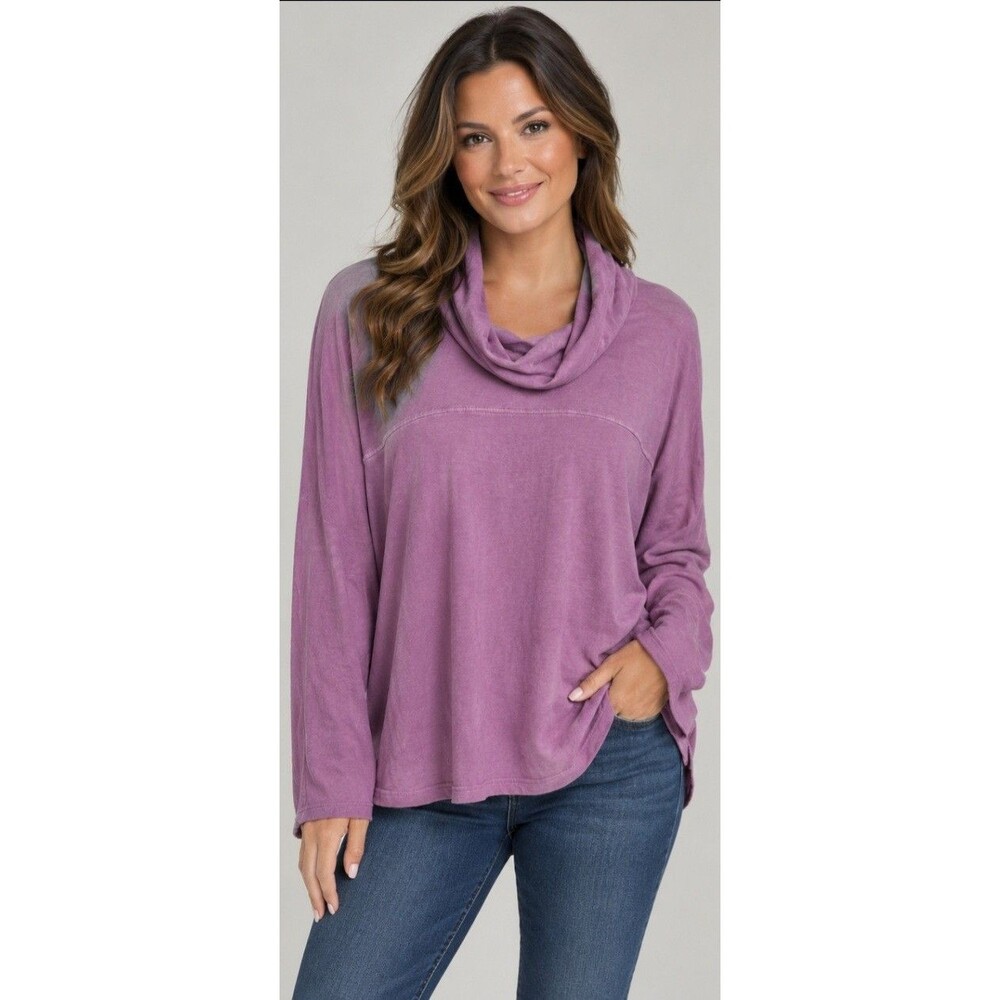 Old Navy Active Go-Dry Sz 2X Mauve Pink Long Sleeve Cowl Neck Athletic Shirt NWT